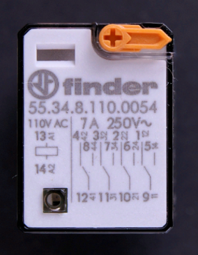 Реле Finder 4 перекидных контакта 7A AC 110 55.34.8.110.0054