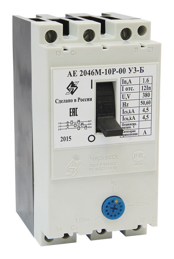 Автоматический выключатель АЕ 2046М-10Р 1.6А