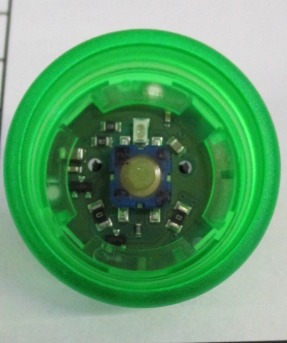 Кнопочный модуль, зеленый высокий ободок, белая подсветка KM804343G13 Kone